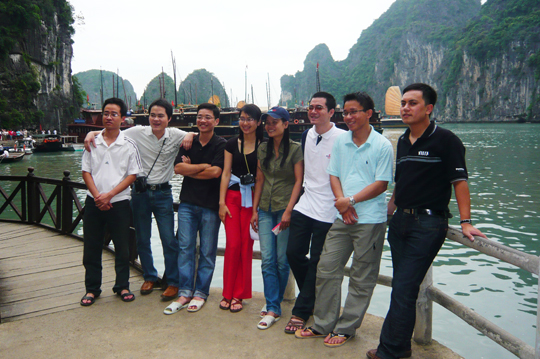 記念写真を横から撮影